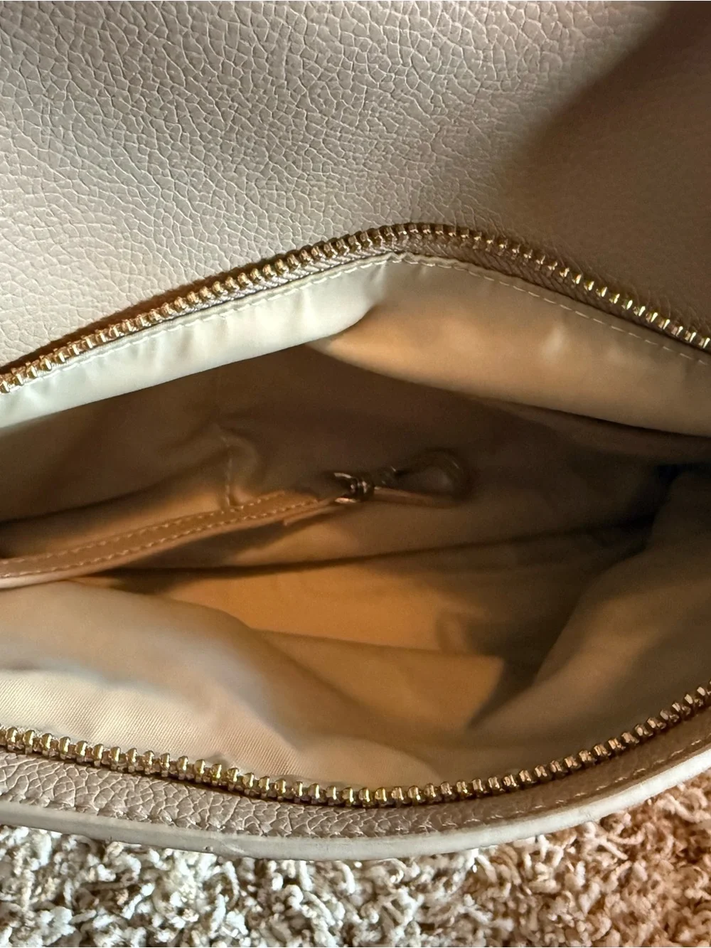 Stevie Backpack Vegan Full Size Diaper Bag - Sand/Gold - used excellent cond